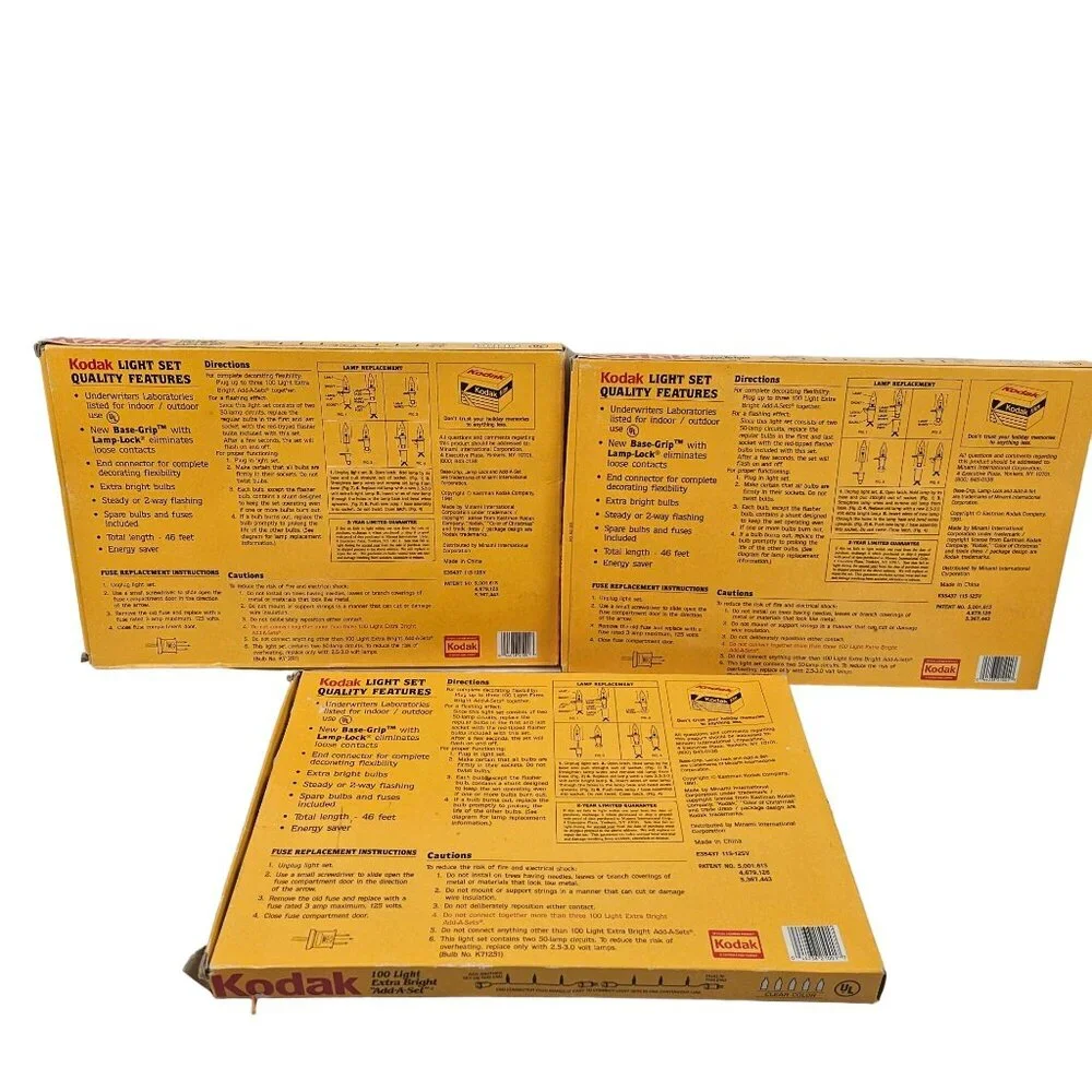 Kodak Color Of Christmas 100 Strings Light Extra Bright Indoor Outdoor Holiday